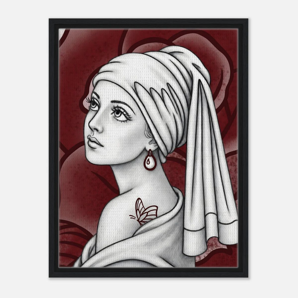 Girl with a Butterfly Tattoo framed canvas by Hazelune, image 9