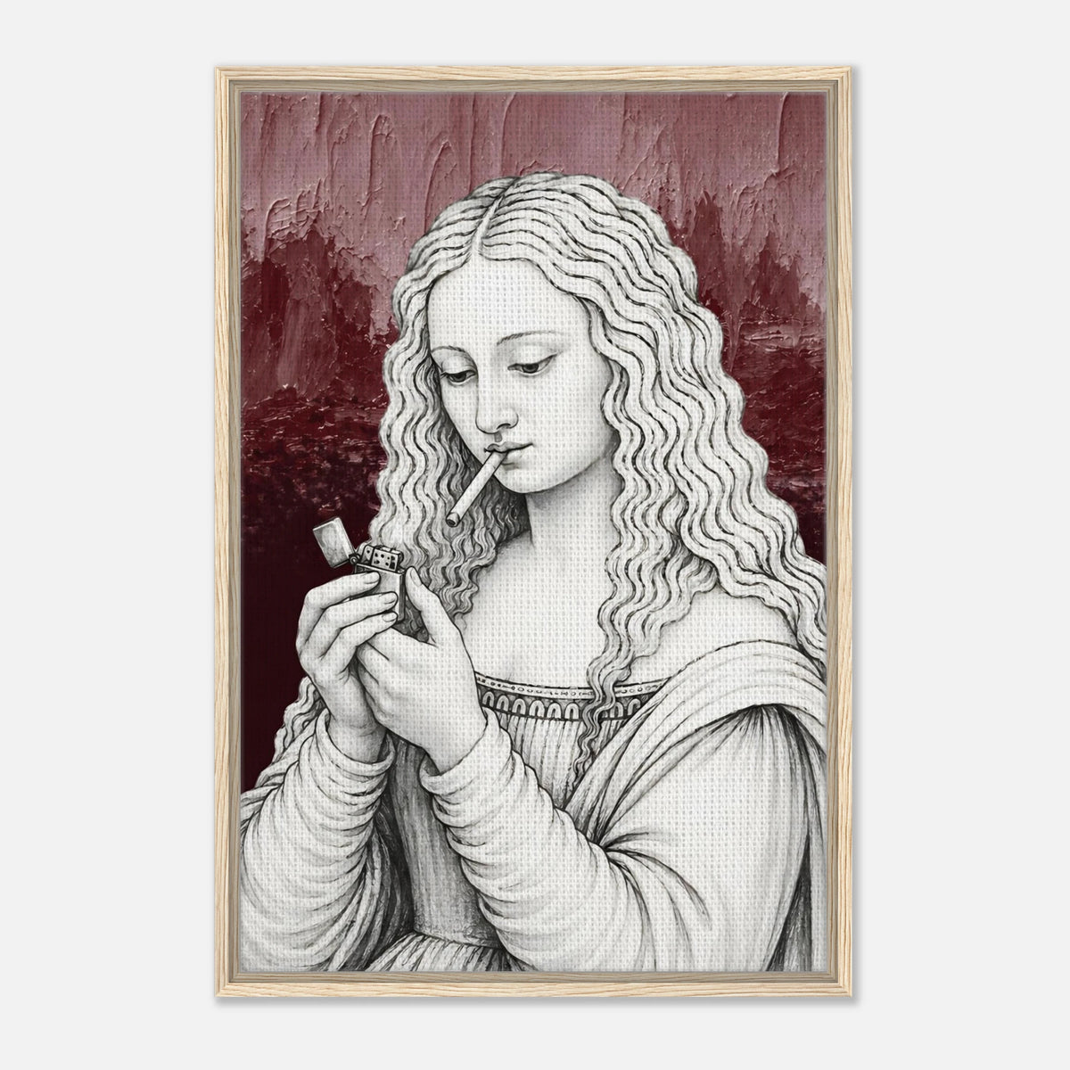 Mona Lisa Needs a Break framed canvas by Hazelune, image 3