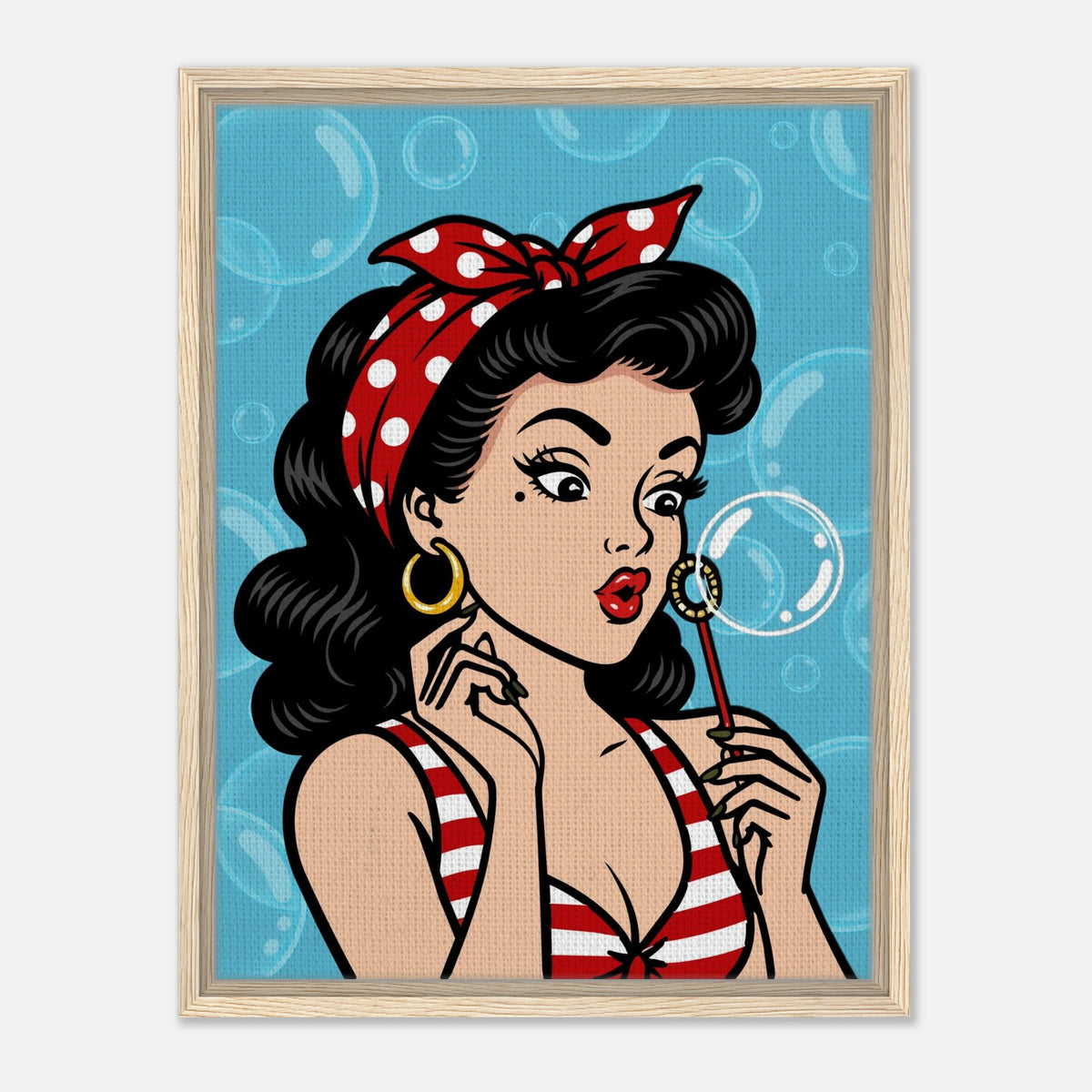 Bubble Blowing Baby framed canvas by Hazelune, image 8
