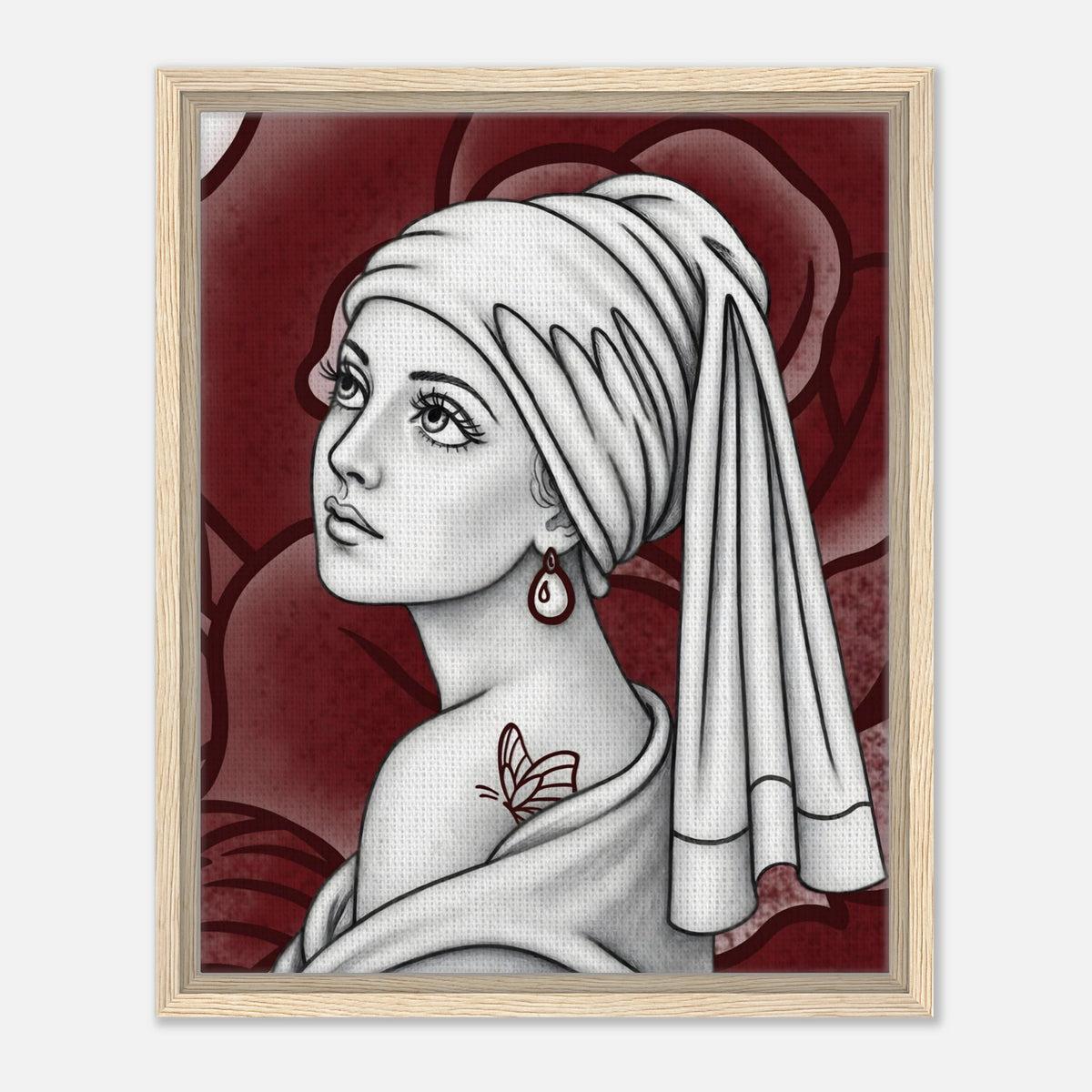 Girl with a Butterfly Tattoo framed canvas by Hazelune, image 7