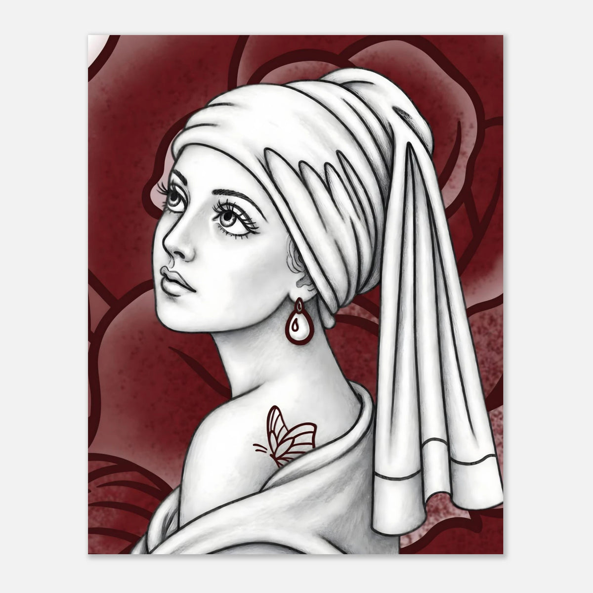 Girl with a Butterfly Tattoo print by Hazelune, image 4