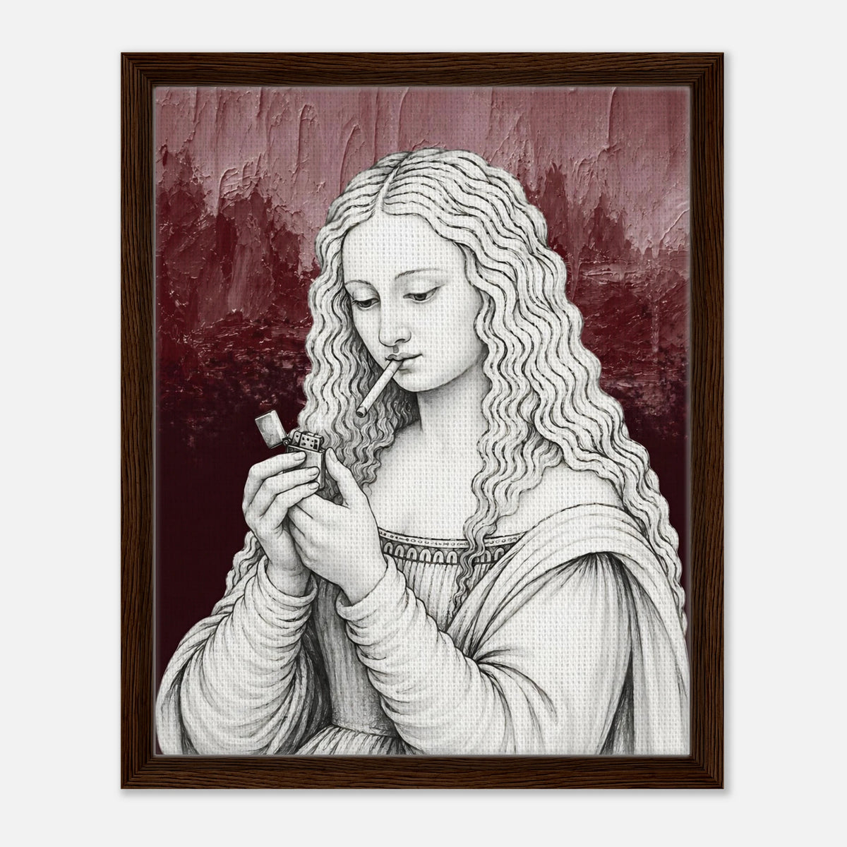 Mona Lisa Needs a Break framed canvas by Hazelune, image 4