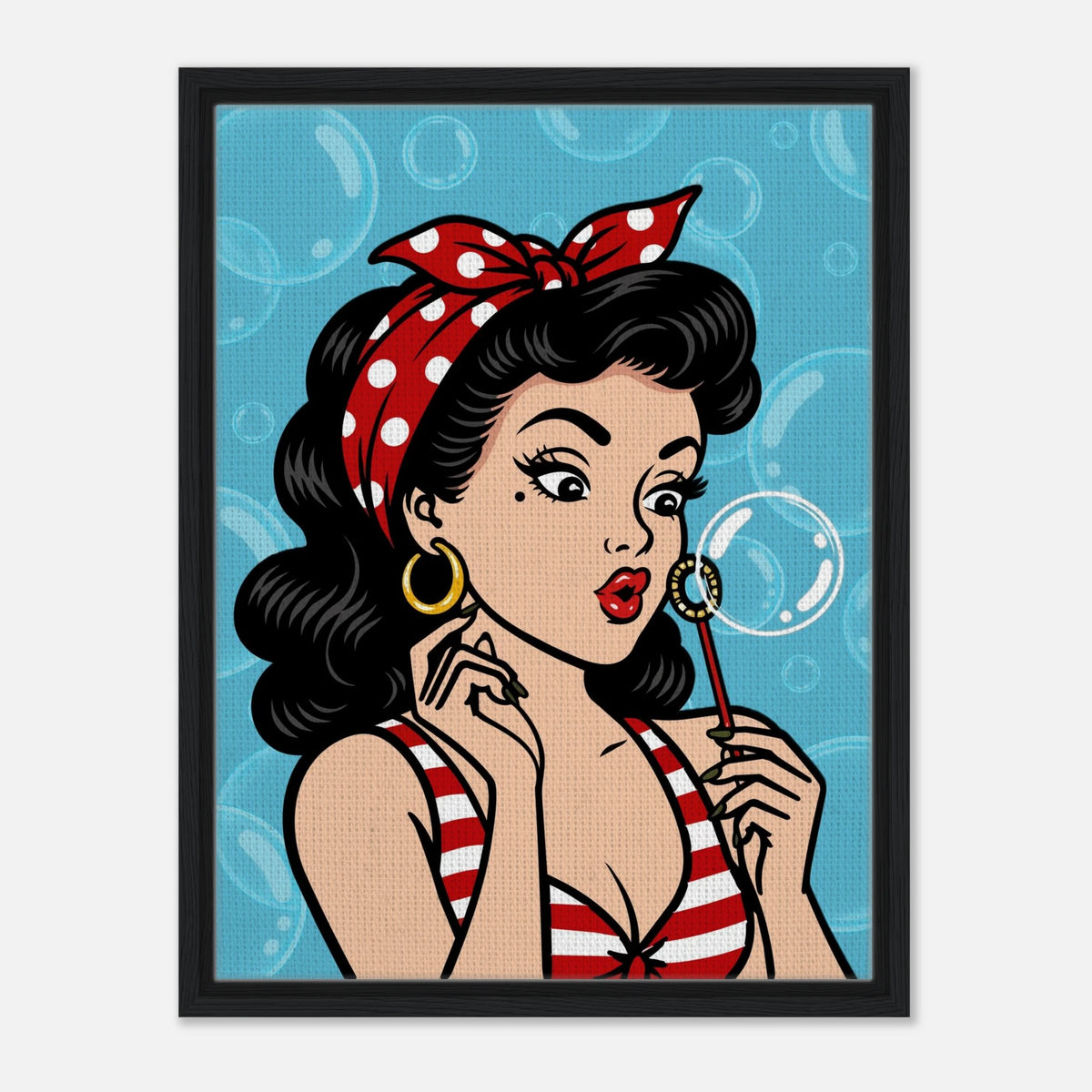 Bubble Blowing Baby framed canvas by Hazelune, image 9