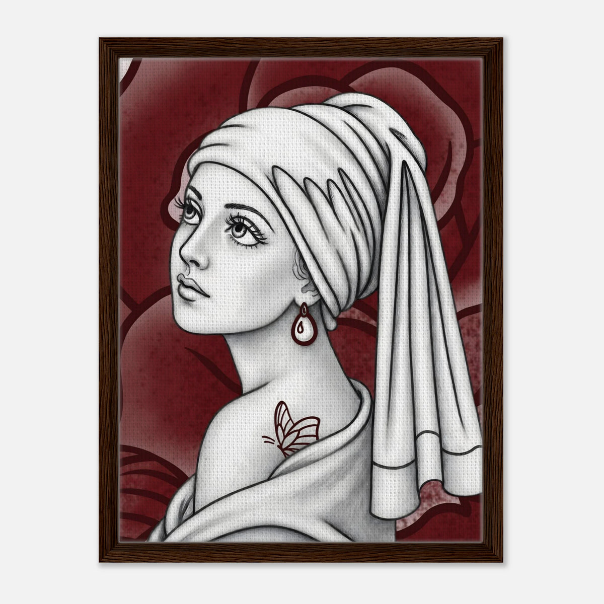 Girl with a Butterfly Tattoo framed canvas by Hazelune, image 8