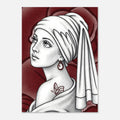 Girl with a Butterfly Tattoo vintage-inspired portrait art print with butterfly detail by Hazelune