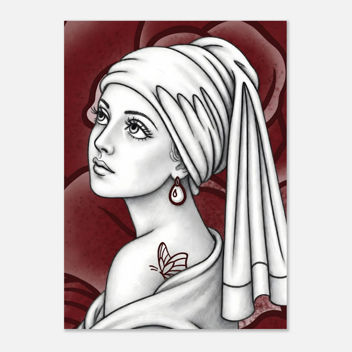 Girl with a Butterfly Tattoo print by Hazelune, image 1