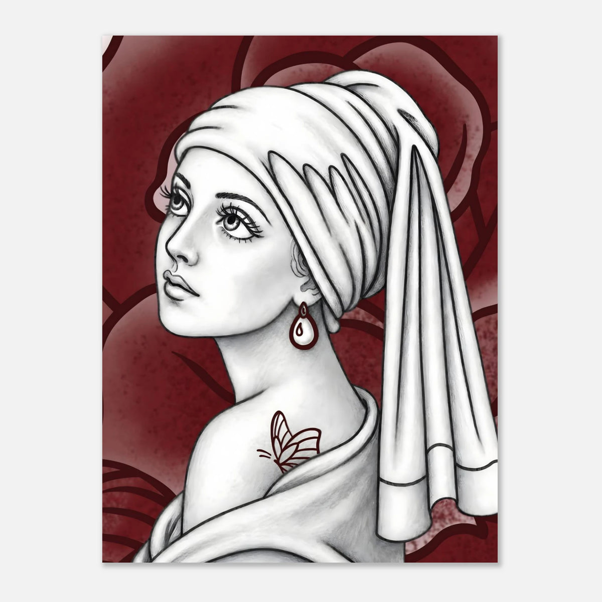 Girl with a Butterfly Tattoo print by Hazelune, image 2