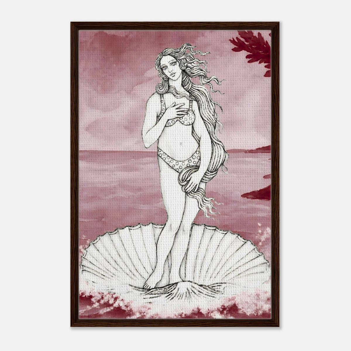 Aphrodite's Bikini framed canvas by Hazelune, image 1