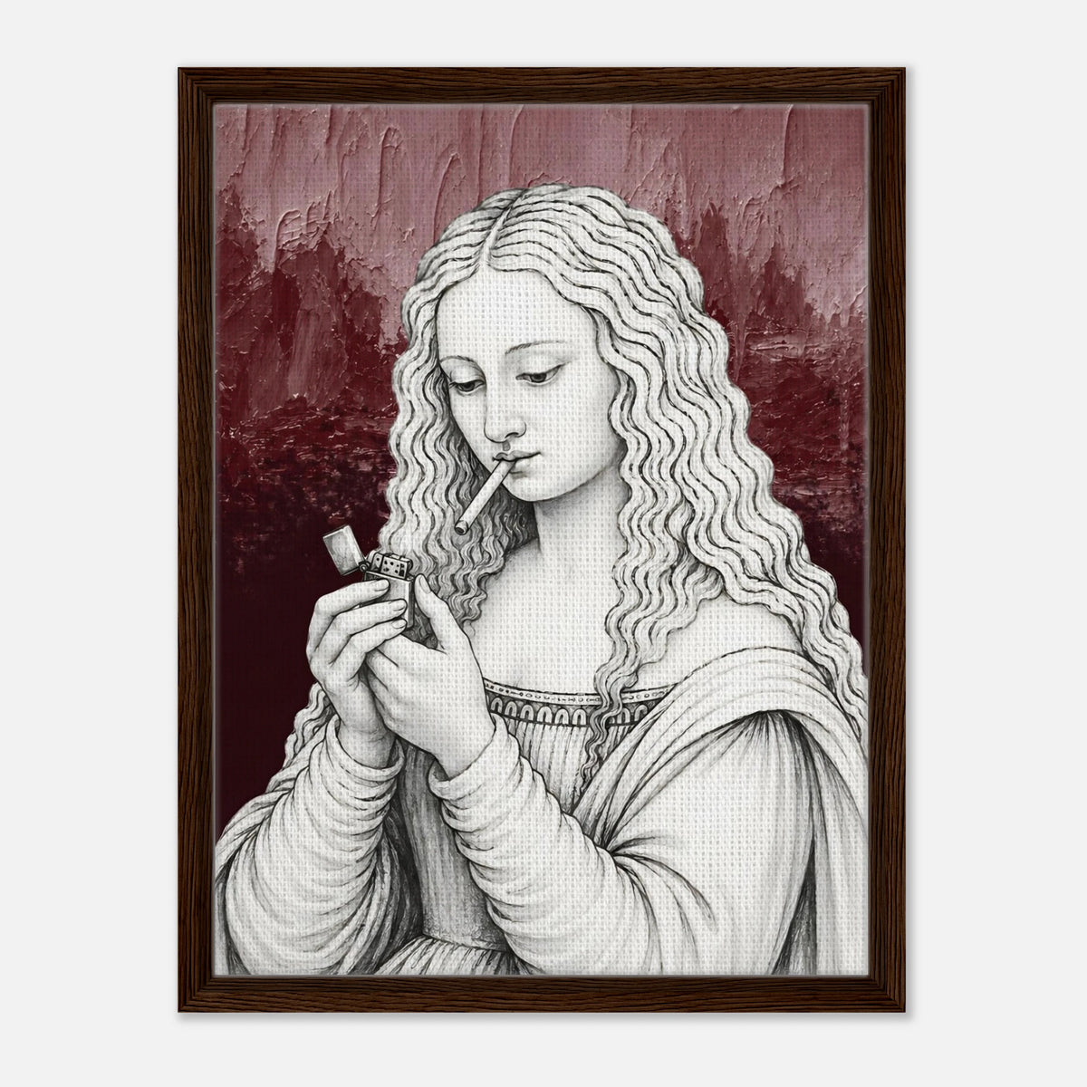 Mona Lisa Needs a Break framed canvas by Hazelune, image 5