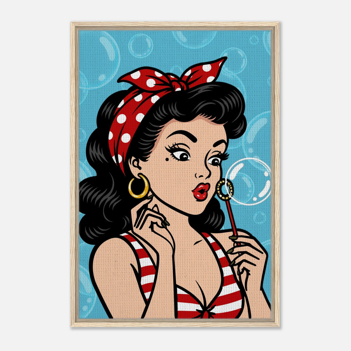 Bubble Blowing Baby framed canvas by Hazelune, image 7
