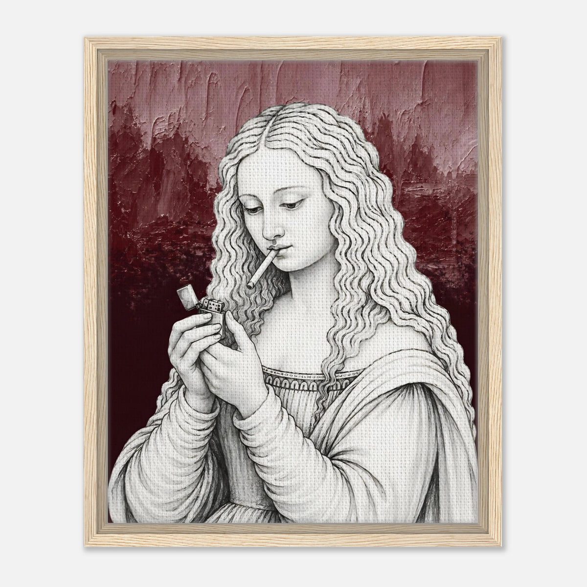 Mona Lisa Needs a Break framed canvas by Hazelune, image 2