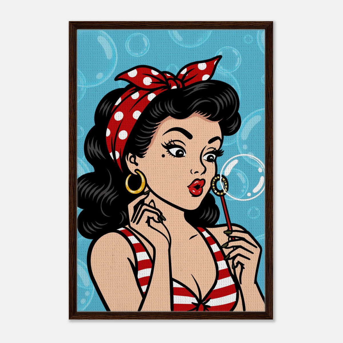 Bubble Blowing Baby framed canvas by Hazelune, image 5