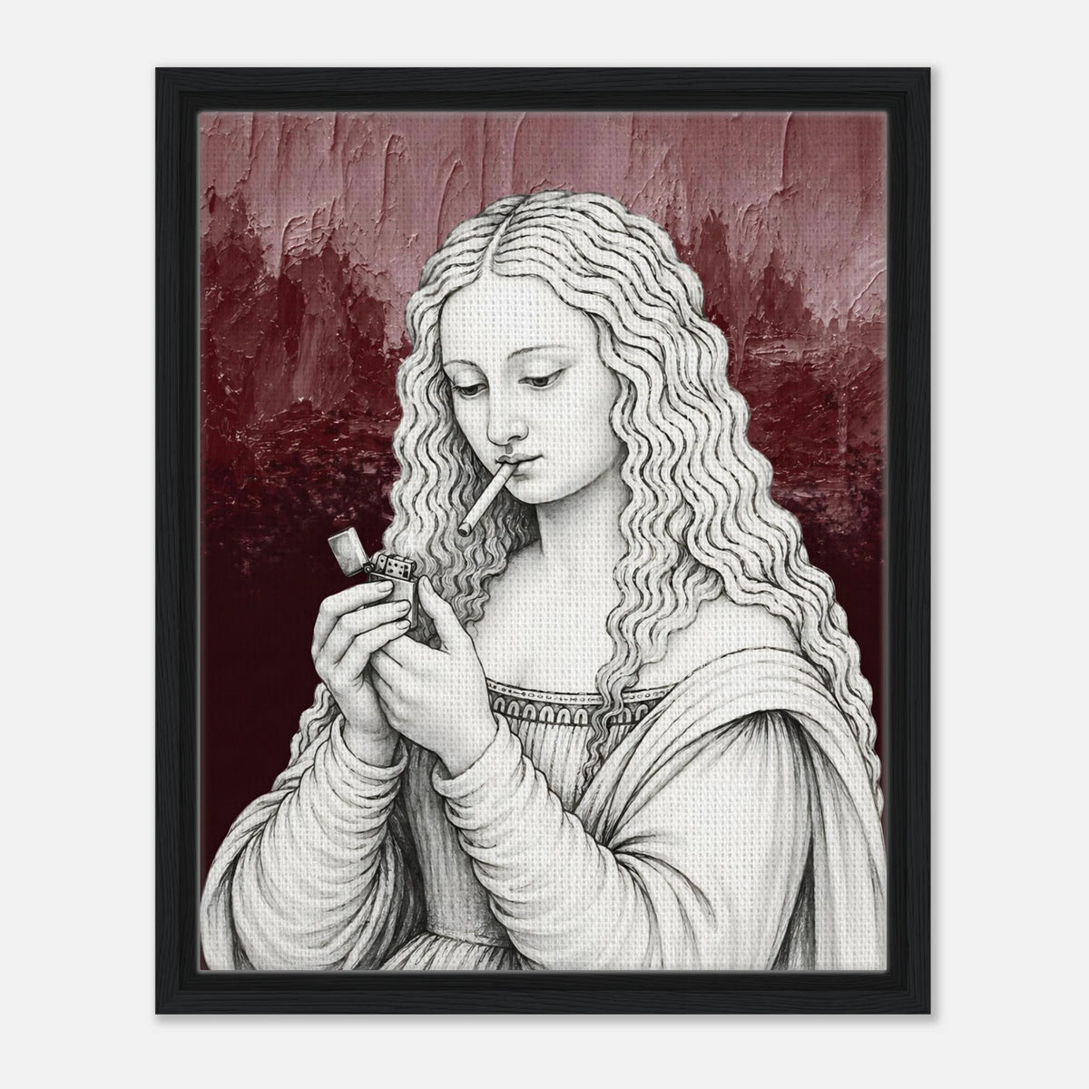 Mona Lisa Needs a Break framed canvas by Hazelune, image 9