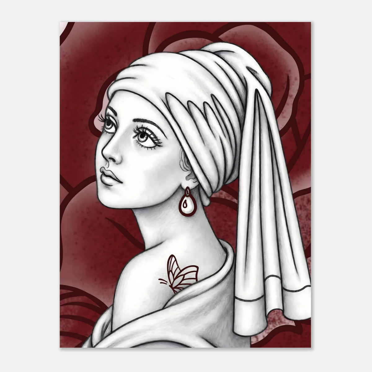 Girl with a Butterfly Tattoo print by Hazelune, image 3