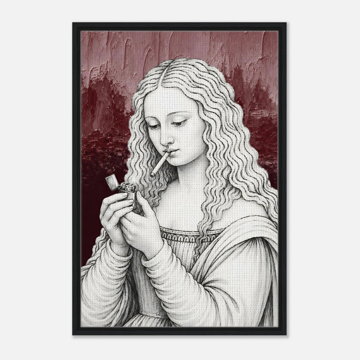 Mona Lisa Needs a Break framed canvas by Hazelune, image 6