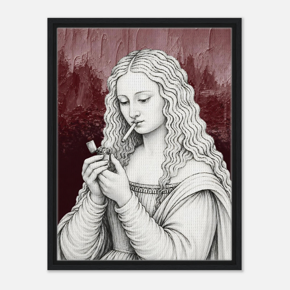 Mona Lisa Needs a Break framed canvas by Hazelune, image 8