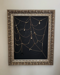 Weaver original mixed-media spiderweb artwork, full framed view
